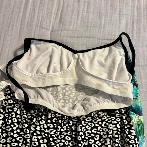 24th & Ocean Multi Printed Tankini Top w/ Adjustable Tie Bottom Sz M - Picture 3 of 5